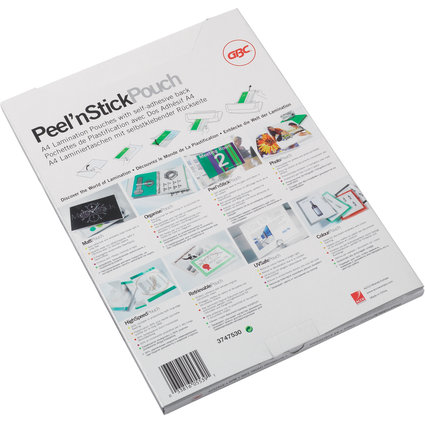 GBC Pochette de plastification Peel'nStickPouch, A4