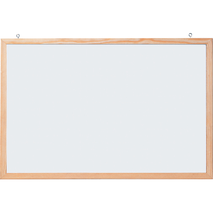 FRANKEN Tableau mural blanc avec cadre en bois, 1.000 x 600