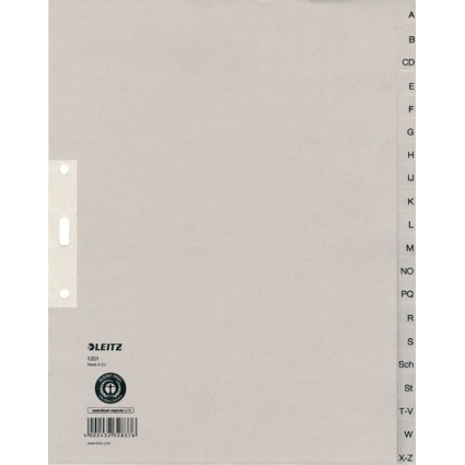 LEITZ Intercalaires en papier naturel, A-Z, A4 extra-large