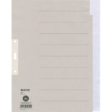 LEITZ Intercalaires en papier naturel, blanc, A4 extra-large