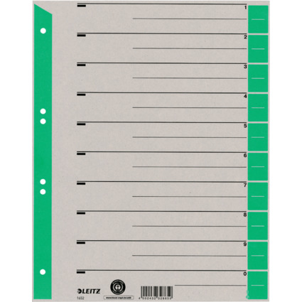 LEITZ Intercalaires, format A4 extra large, en carton solide