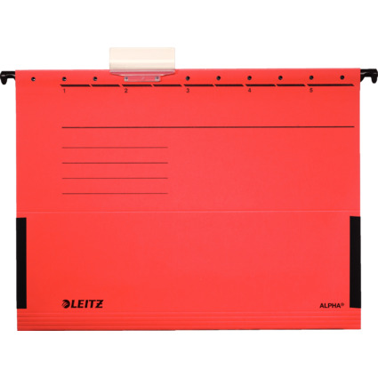 LEITZ Dossier suspendu ALPHA,format A4, avec soufflets,rouge