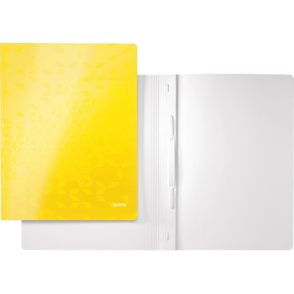 LEITZ Chemise  lamelle WOW, A4, en carton, jaune