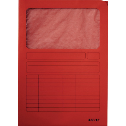 LEITZ Chemise  fentre, format A4, carton, rouge, 160 g/m2