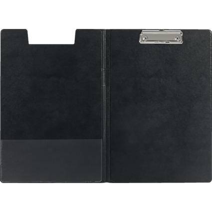 LEITZ Porte-bloc  pince avec rabat, A4, couverture PP, noir