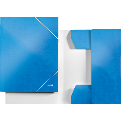 LEITZ Chemise  lastique WOW, A4, carton, bleu mtallique