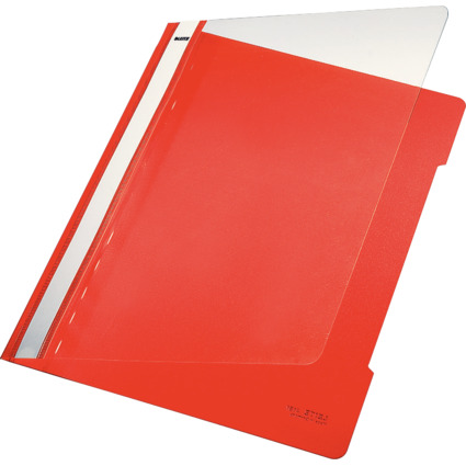 LEITZ chemise  lamelle Standard, format A4, PVC,rouge clair