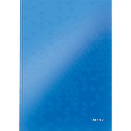 LEITZ Carnet WOW, format A4, quadrill, bleu mtallique