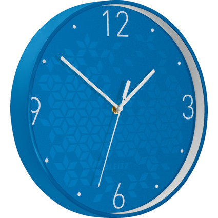 LEITZ Horloge murale WOW, mouvement  quartz, bleu