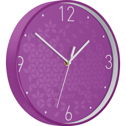 LEITZ Horloge murale WOW, mouvement  quartz, violet