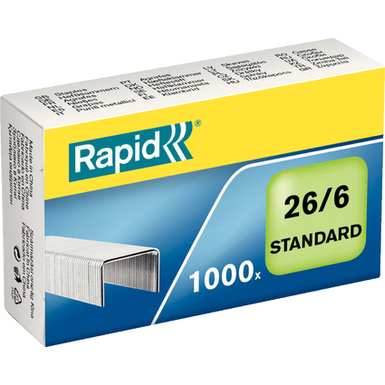 Rapid Agrafes Standard 26/6, galvanis