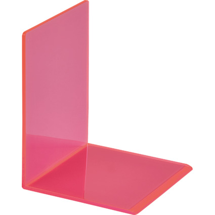 MAUL Serre-livres FLUO, en acrylique, rose translucide