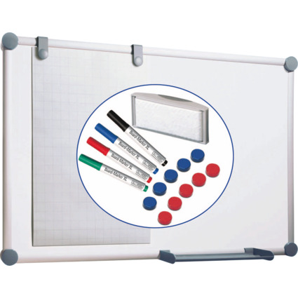 MAUL Tableau mural Blanc 2000 MAULpro, kit complet, gris