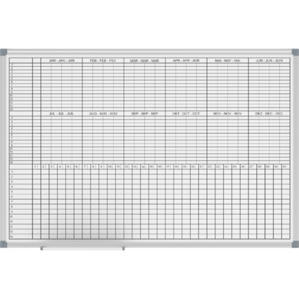 MAUL Tableau de planing mensuel/annuel,(L)900x(P)600mm