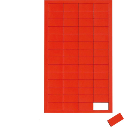 MAUL Symbole magntique rectangle, 20 x 10 mm, rouge