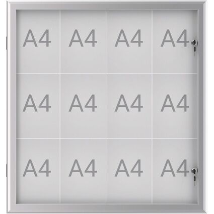 MAUL Vitrine d'affichage MAULexcite, 12 x A4, aluminium