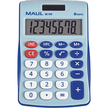 MAUL Calculatrice de bureau MJ 450, 8 chiffres, bleu clair