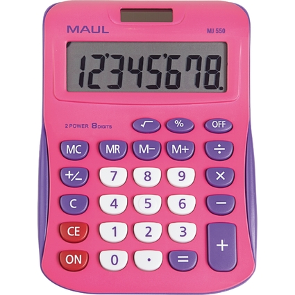 MAUL Calculatrice de bureau MJ 550, 8 chiffres, rose