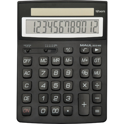 MAUL Calculatrice de bureau ECO 950, 12 chiffres, noir