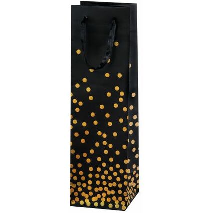 SUSY CARD Sac cadeau pour bouteille "Dots gold", 1 bouteille