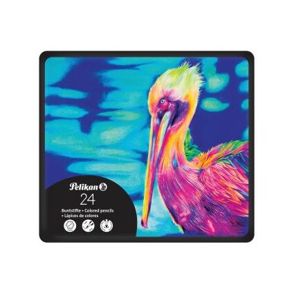 Pelikan Crayon de couleur Premium, tui mtal de 24