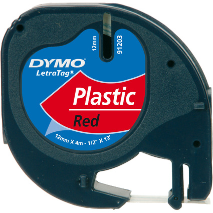DYMO Ruban d'tiquette LetraTag, plastique, 12 mm x 4 m