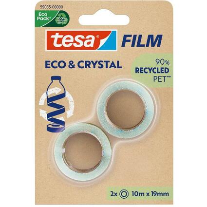 tesa Film ruban adhsif ECO & CRYSTAL, 19 mm x 10 m, blister