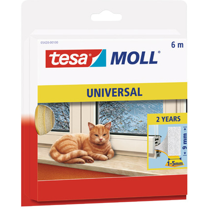 tesa Moll UNIVERSAL Calfeutrage mousse, 9 mm x 6 m, blanc