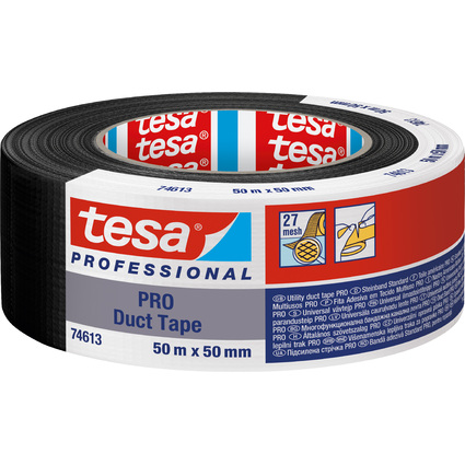 tesa Ruban toil Duct Tape PRO, 50 mm x 50 m, noir