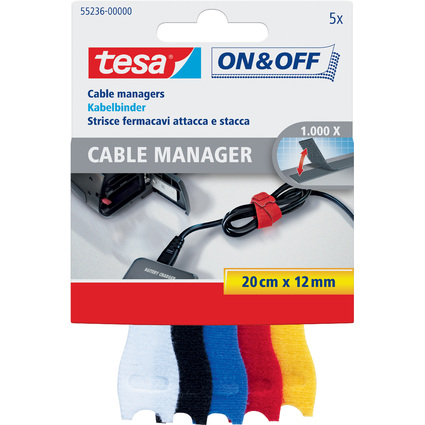 tesa On & Off Serre-cbles Cable Manager small, color