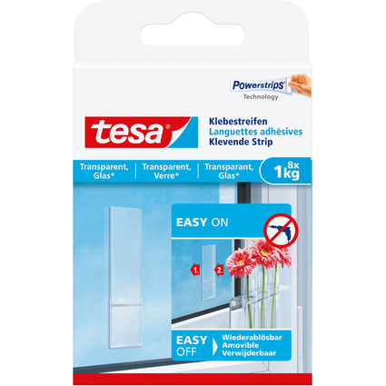 tesa Powerstrips Languettes adhsives pour surfaces en verre