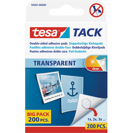tesa TACK Pastilles adhsives Big Pack, transparent