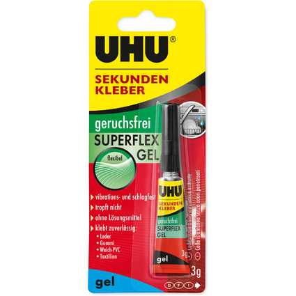 UHU colle instantane SUPERFLEX GEL, tube de 3 g