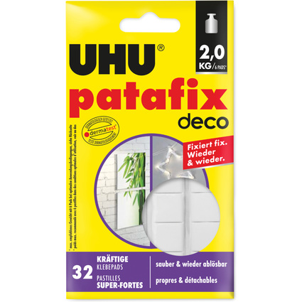 UHU Pastilles adhsives patafix deco, dtachable, blanc