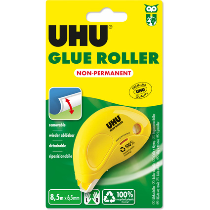 UHU Roller de colle Dry & Clean Roller, non permanent
