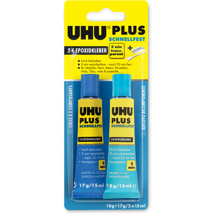 UHU Colle  2 composants plus adhrence rapide, tube de 35 g