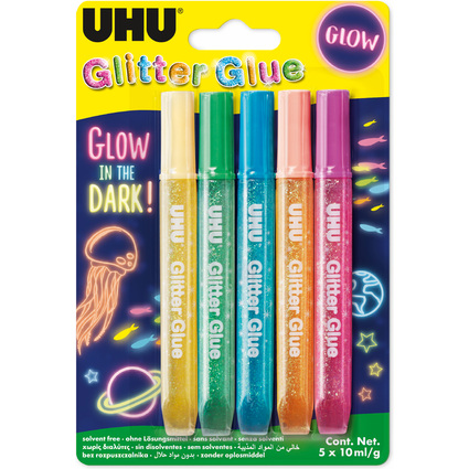 UHU Colle  paillettes Glitter Glue "GLOW IN THE DARK"