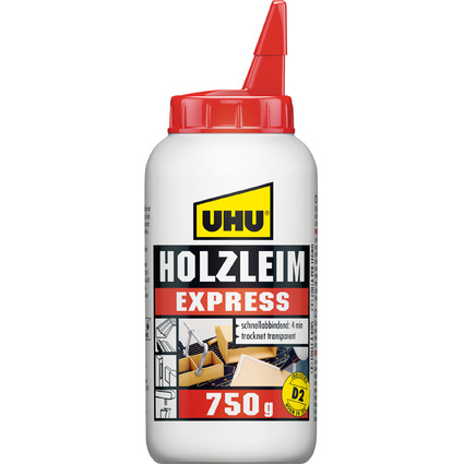 UHU Colle  bois Express D2, sans solvant, 750 g en flacon