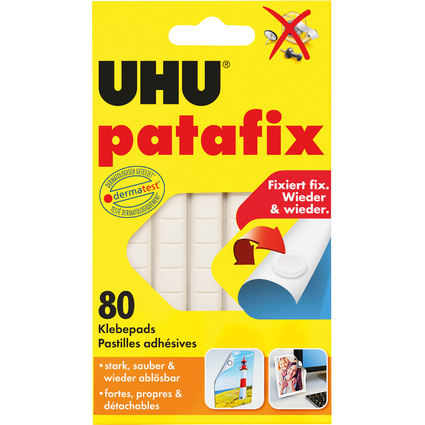 UHU Ptes adhsives patafix, repositionnable, blanc