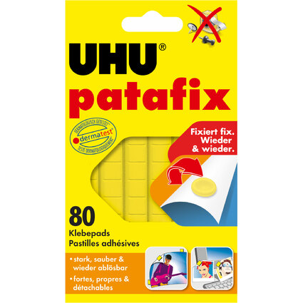 UHU Ptes adhsives patafix, repositionnable, jaune