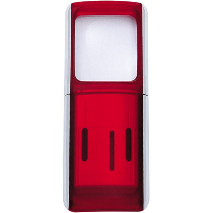 WEDO Loupe rectangulaire avec clairage LED, couleur: rouge