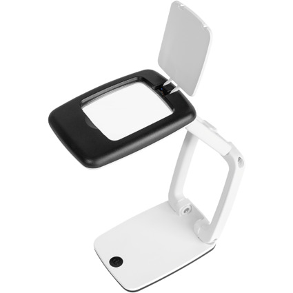 WEDO Loupe de table Pocket avec lumire LED, blanc/noir