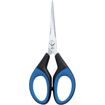 WEDO Ciseaux Soft-Cut, pointu, longueur: 152 mm, noir/bleu