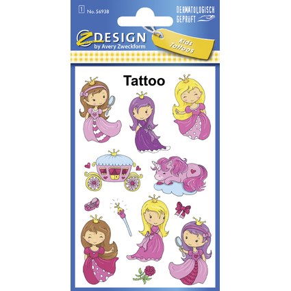 AVERY Zweckform ZDesign KIDS Tatouages "Princesse"