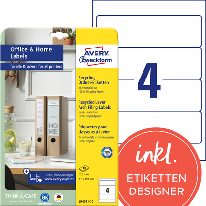 AVERY Zweckform Etiquette dos classeur recycle Home Office