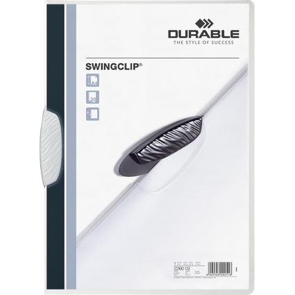 DURABLE Chemise  clip SWINGCLIP, format A4, clip blanc