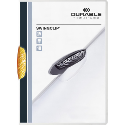 DURABLE Chemise  clip SWINGCLIP, format A4, clip orange
