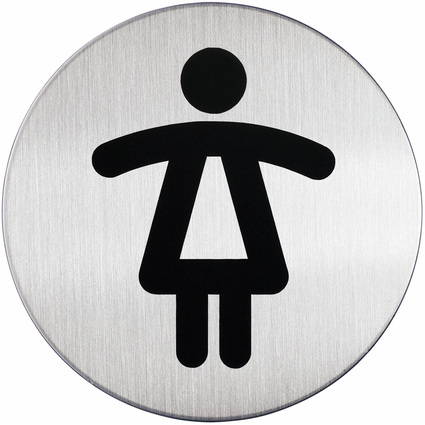 DURABLE Pictogramme "WC-Femmes", diamtre: 83 mm, argent