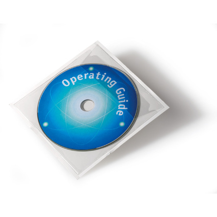 DURABLE Pochette autoadhsive POCKETFIX CD/DVD, transparent
