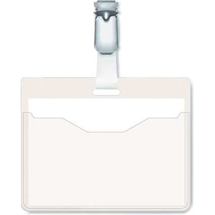 DURABLE Porte-badge, ouvert sur le haut, à clip, transparent